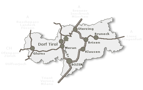 Lage Ladurnergut in Dorf Tirol